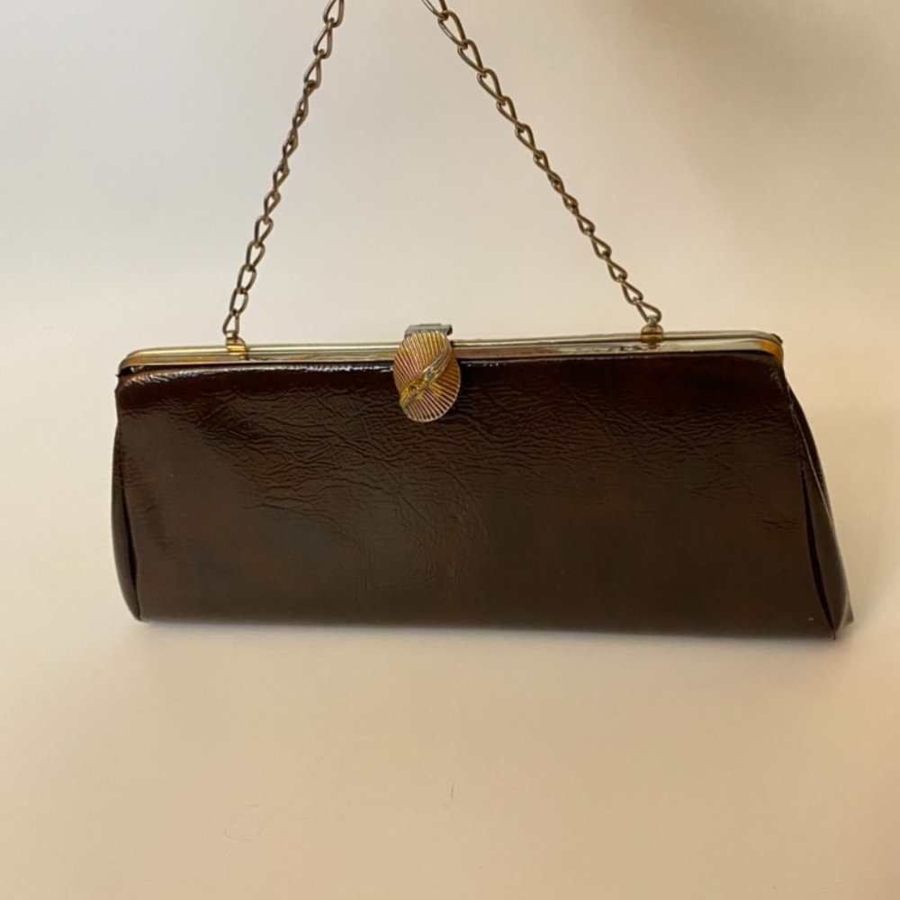Vintage Brown Clutch / Handbag - 1960s/70s